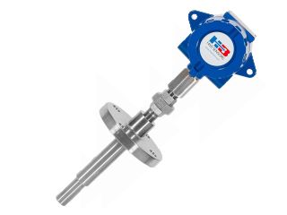 An RTD with a flanged thermowell.